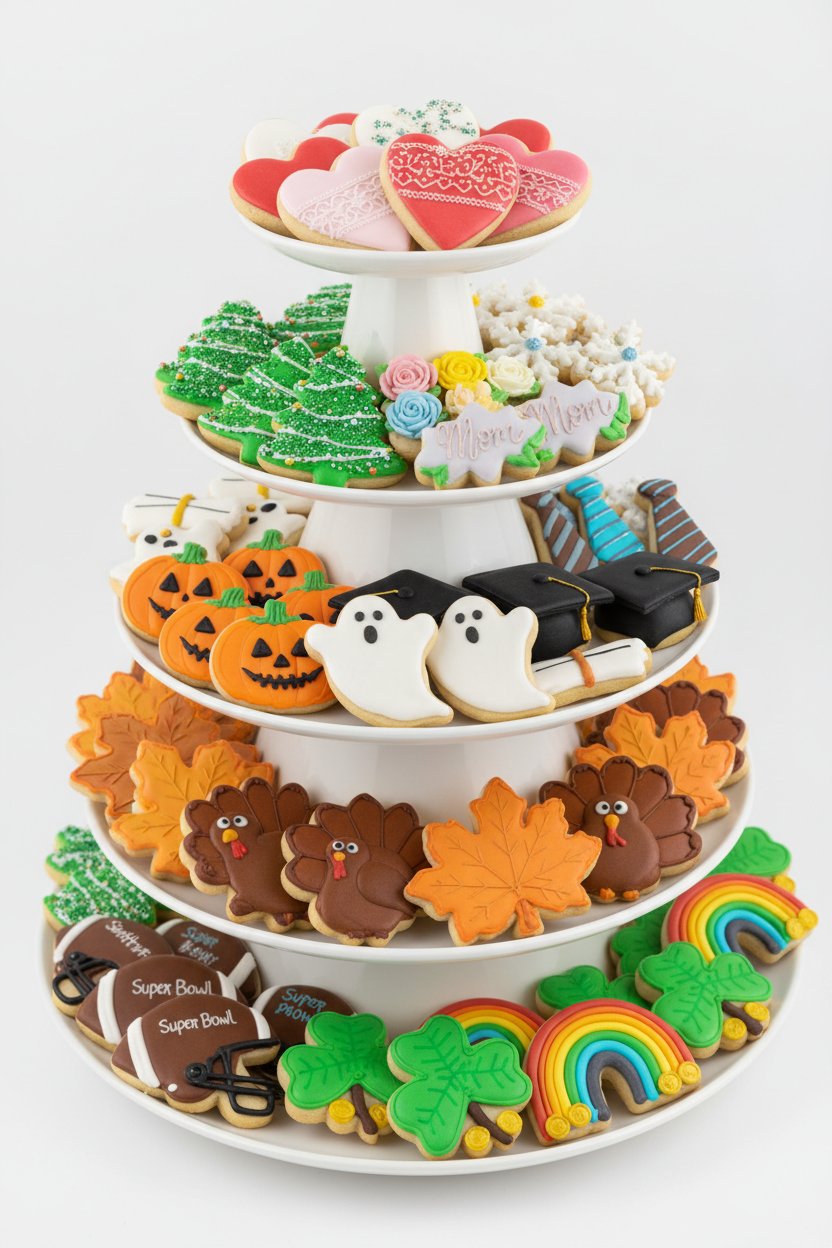 Themed Iced Sugar Cookie Display Stand